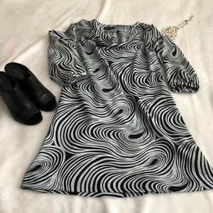 Tahari black and white Pucci-style dress